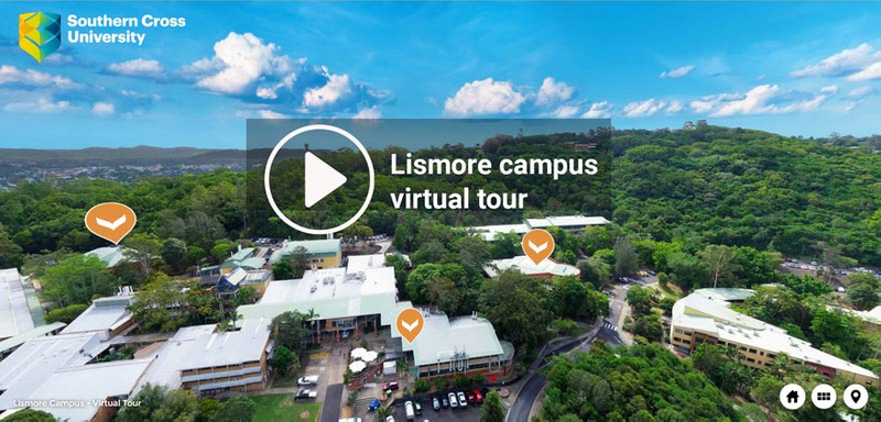 Take a virtual of Southern Cross University's Lismore campus to experience the facilities and gain a bird's eyes view of what it offers.