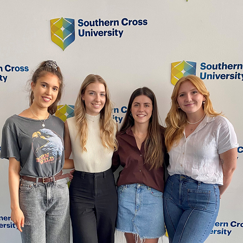 From left to right: Student ambassadors Mia Dion, Sophie Fischer, Clare Richardson and Star Maple