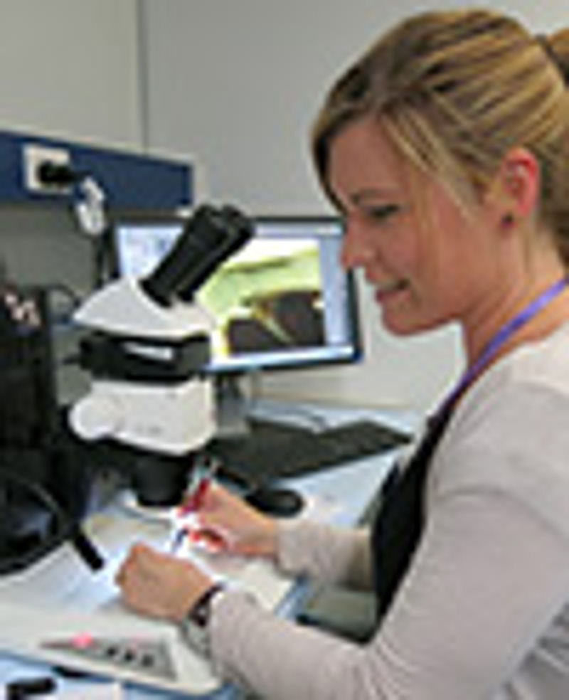 Woman with microscope