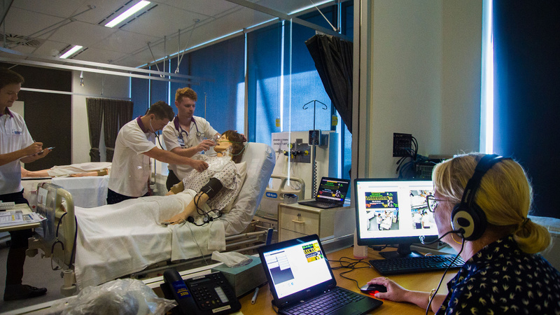 Students in the Nursing simulation lab at the Gold Coast campus