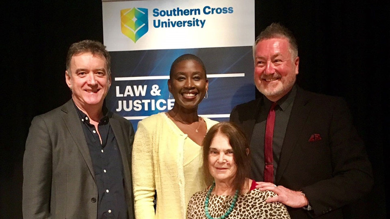 Professor Michele Bratcher Goodwin with School of Law and Justice faculty members
