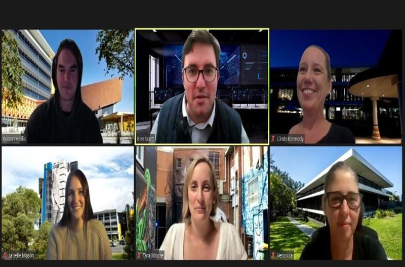 Screenshot of six people in a Zoom meeting