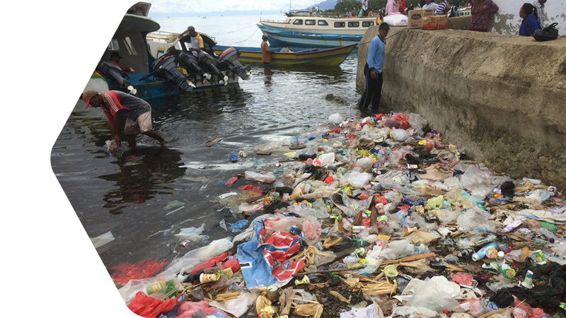 Plastic waste on Ambon Island Indonesia