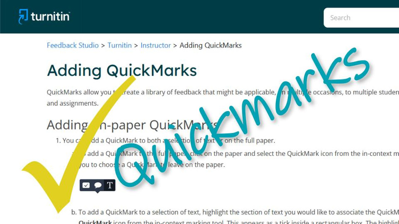 quickmarks word and screenshot