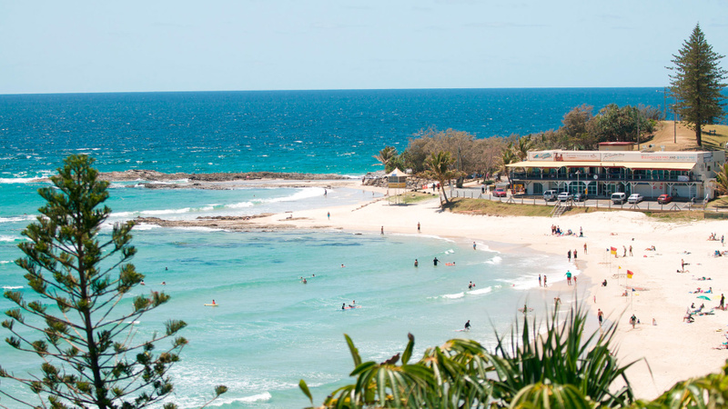 Beach scene at the Gold Coast