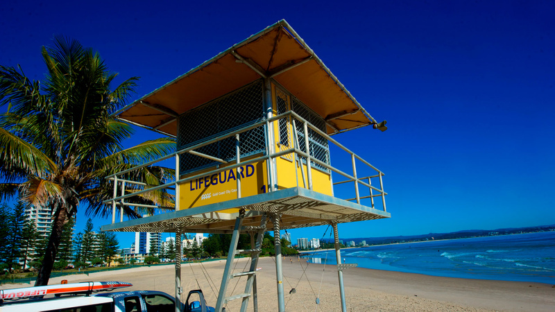 Lifeguard tower at the Gold Coast